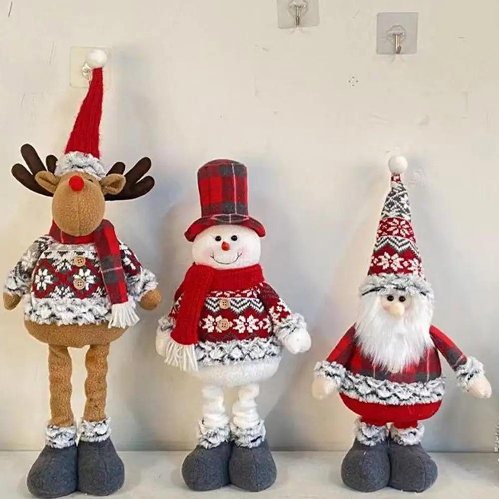 Standing Santa Claus Retractable Doll Snowman Elk Merry Christmas Decoration  Home Decoration