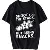 Minimalist Tshirt Casual Tee Solid Color For him Oneck tshirt unisex Shoot For The Stars But Bring Snacks Anime Men Tee shirt
