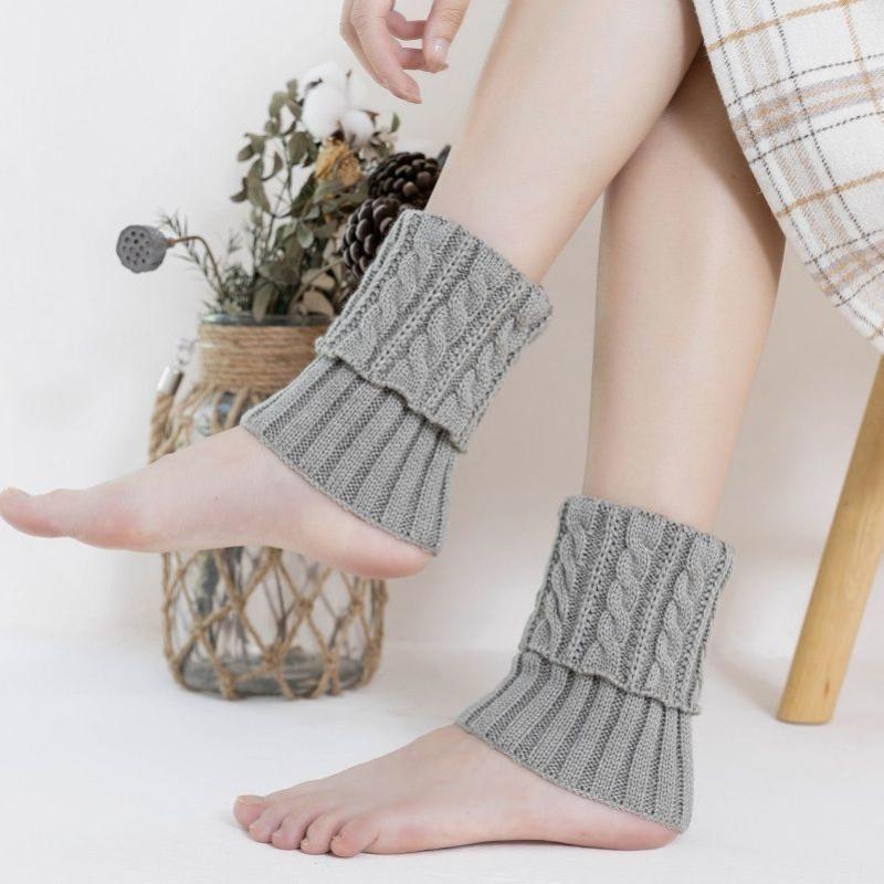 Damen Beinstulpen Knöchel Winter Warm Stretch Gestrickt Slouch Thermisch Damen Dicke Wollbündchen Stiefel Socken Abdeckung Flauschig Weibliche Gamaschen