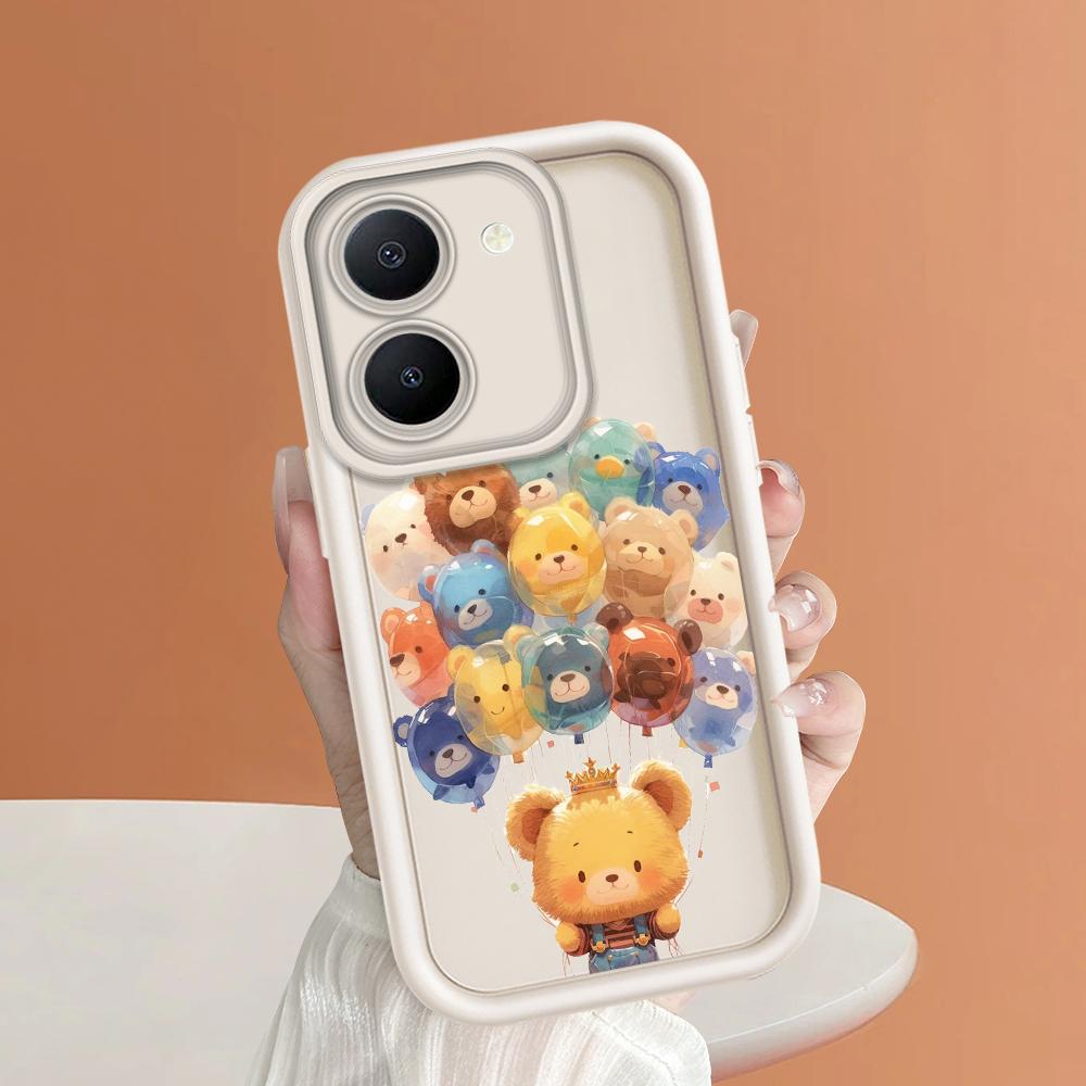 Soft Silicone Square Ladders Cartoon Pattern Full Cover Camera Protection Shockproof Case for iPhone Infinix Tecno Vivo