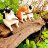 1Pc Fishing Cat Ornaments Aquarium Decor Fish Landscaping Cartoon Fishing Cat Statue Mini Resin Figurine Home Decoration