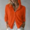 Cappotto Cardigan da Donna con Cappuccio, Manica Lunga, a Maglia Waffle