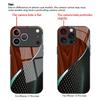 Wood grain line splicing pattern tempered glass phone case suitable for iPhone 17 16 15 14 13 12 11 Pro Max Plus shockproof