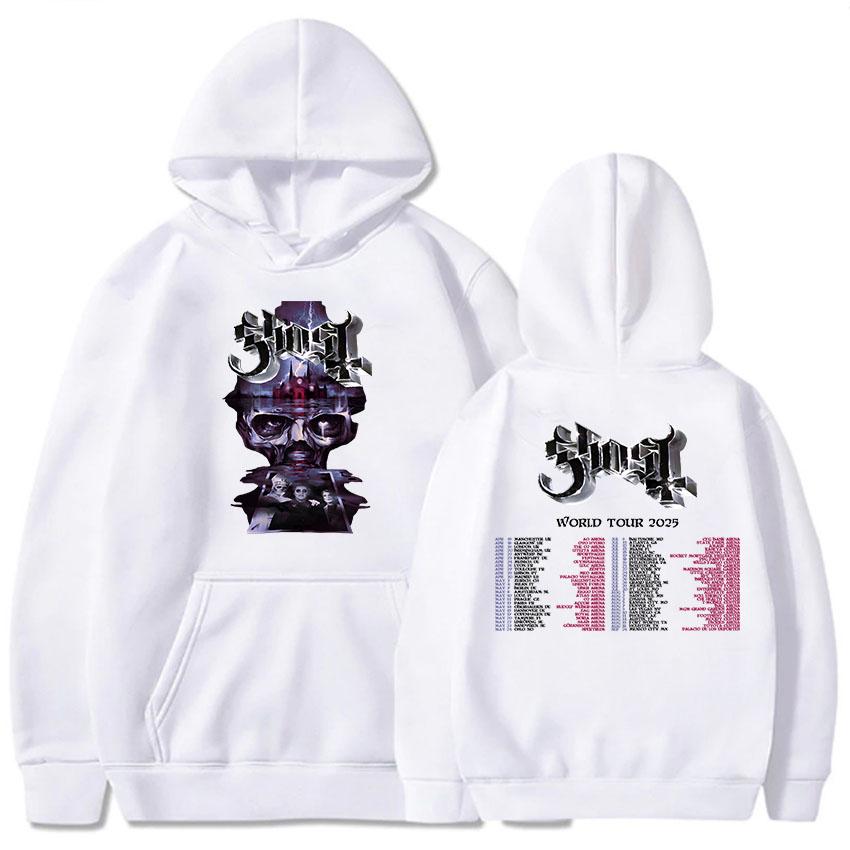 Sweats à capuche Ghost World Tour 2025 Groupe de rock Hip Hop Unisexe Streetwear Sudaderas Hombre Hiver Décontracté Heavy Metal Sweats Homme