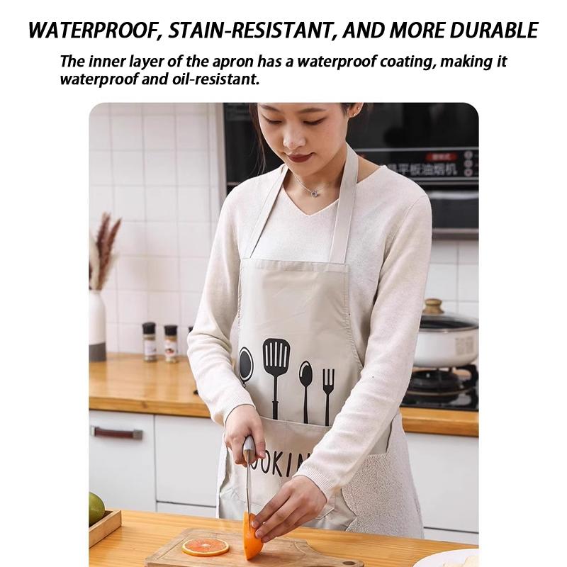 Schürze Kann Hände Abwischen Hausküche Nordischer Stil Koreanische Version Wasserdicht Schwarz und Weiß Erwachsenen Paar Schürze