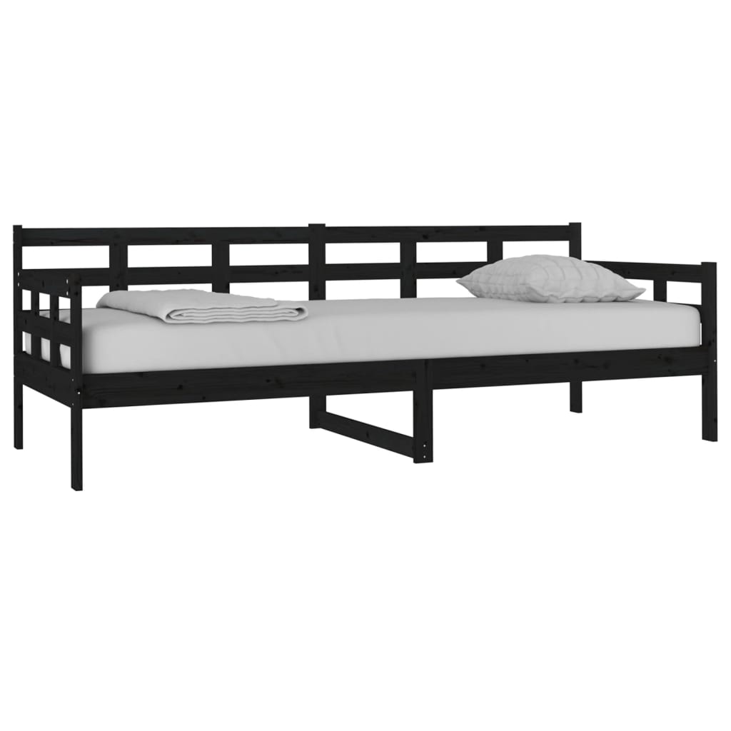 Vidaxl Daybed, Black, Solid Pine Wood, 80X200 Cm