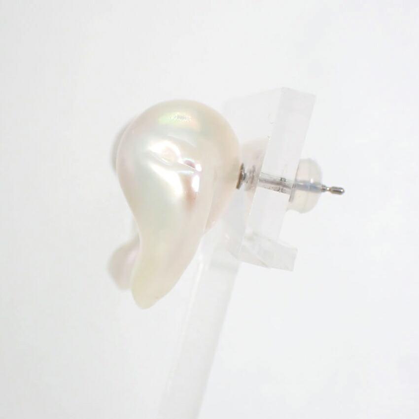 [New] Pt900 Freshwater Pearl Stud Earrings/j33-4