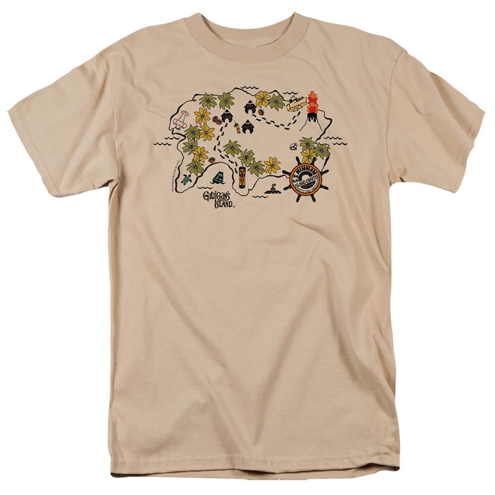Gilligans Island Island Map Licensed Adult T-Shirt S