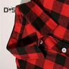 Fall Winter Men Shirt Coat Plaid Print Long Sleeves Chest Pocket Turn-down Collar Single-breasted Loose Contrast Color Jacket