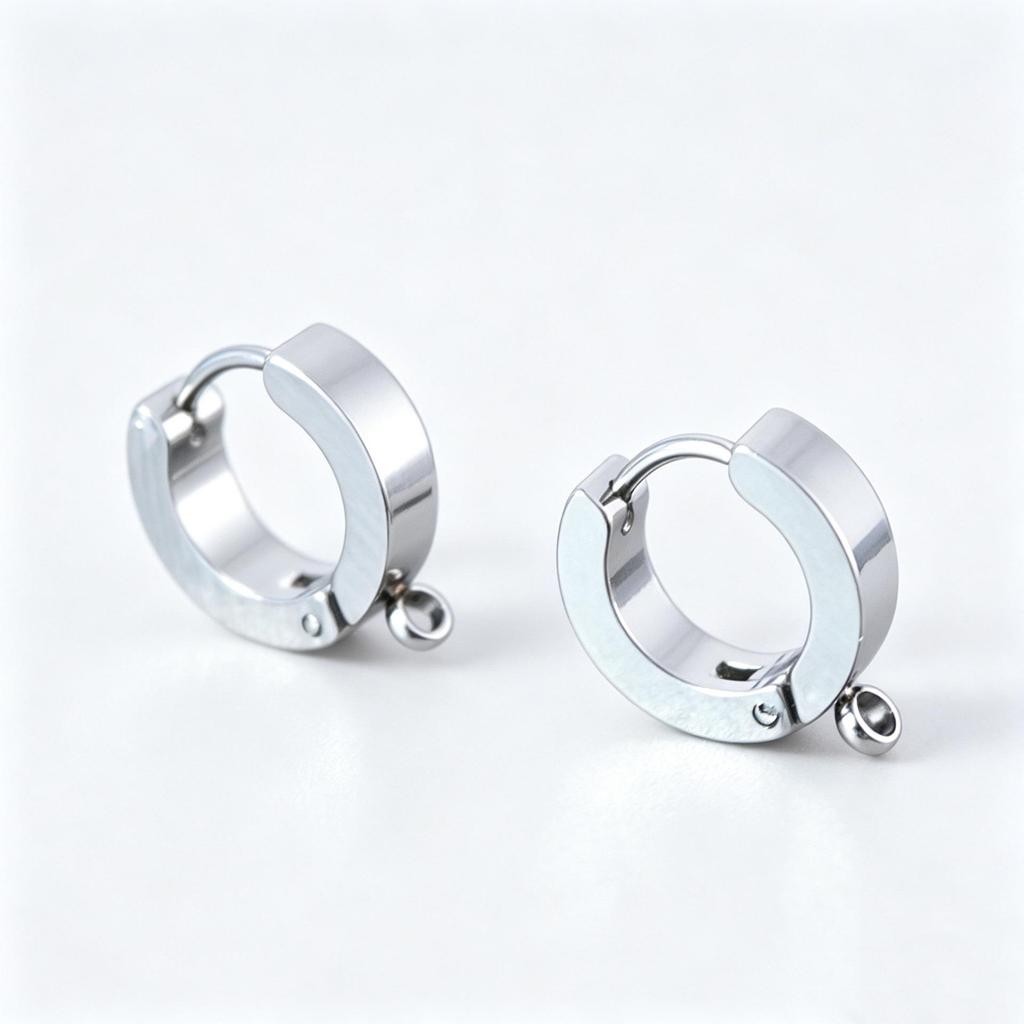 Unisex Stainless Steel Ear Cuff Hoop with Pendant, DIY Earring Jewelry Accessory