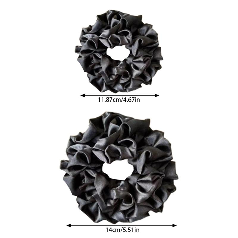 Silk Feeling Hair Tie Flower Ruched Hair Catch Hair Holder Scrunchies Hair Rope