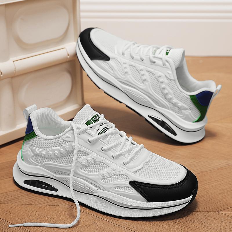Men'S Breathable Mesh Shoes Summer  Out Casual Running Shoes Soft Bottom Comfort Light Fashion Shoes Thick Sole Sneakers