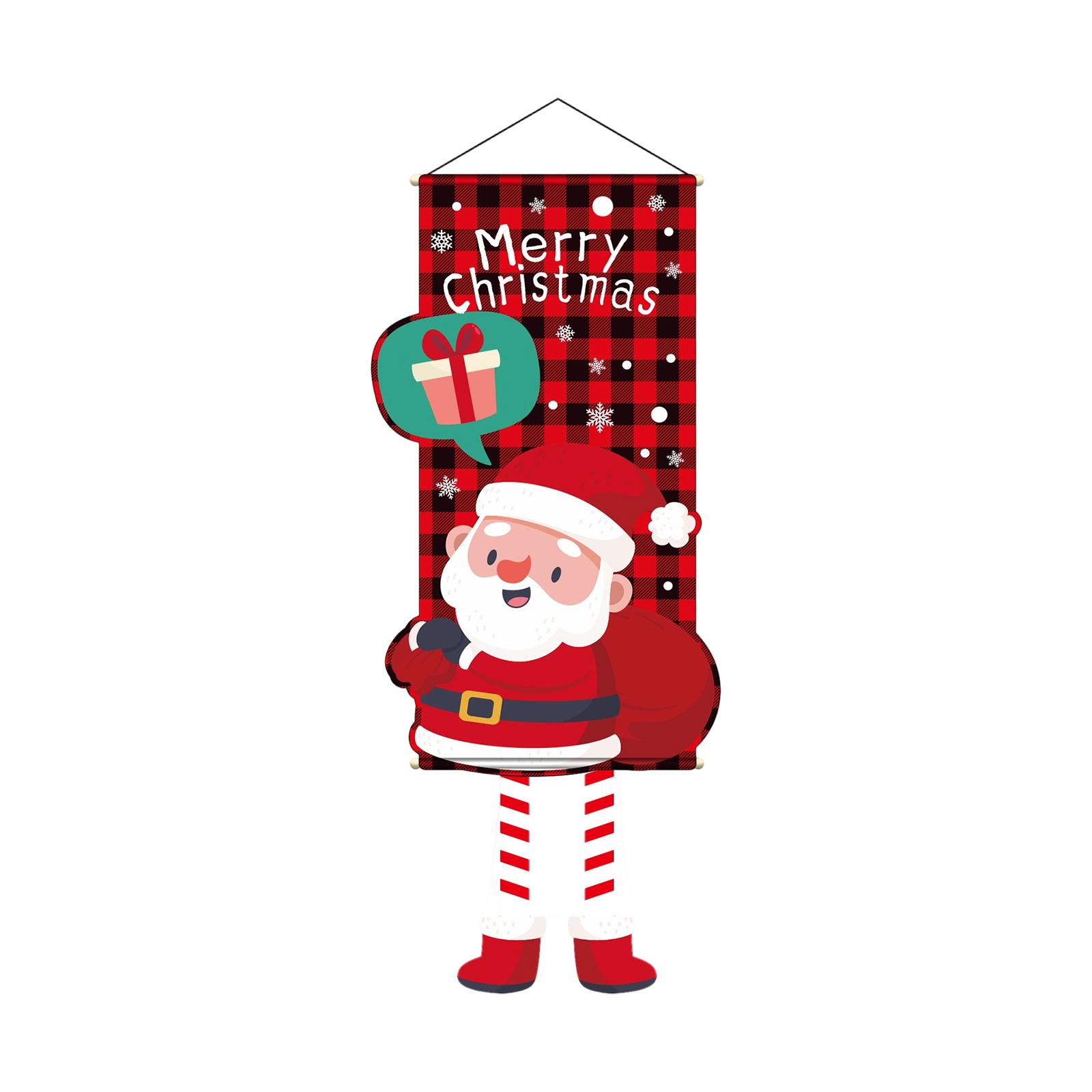 

New Christmas Hanging Cloth, Hanging Flag, Party Decoration Supplies, Props, Creative Cartoon Printed One Size