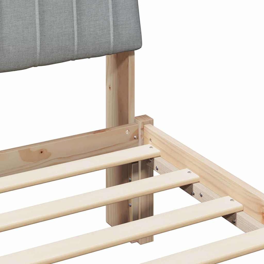 Bed Frame with Headboard Brown 100 X 200 Cm Solid Pine Wood