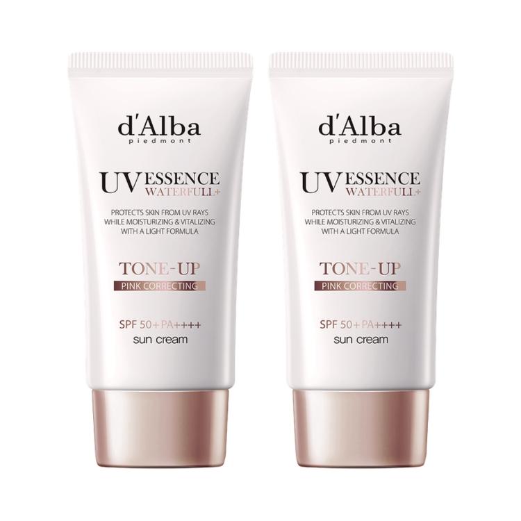 

[d Alba] Pink Tone-Up Sunscreen SPF50+ PA++++ Brightening UV Protection Sun Cream 50ml x2 Set