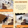 Pet Stairs Dog Stairs Cat Stairs 3 Steps for Cats and Dogs Plush Beige 54 x 40 x 39cm