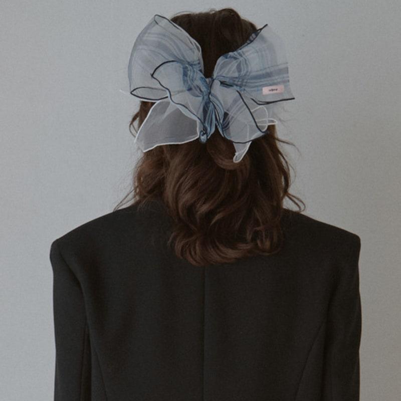 Leterie SPITZE KARO BAND HAARSPANGE_BLAU