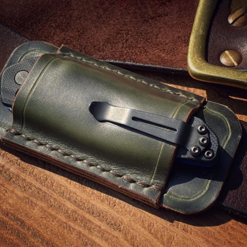 Cowhide Crazy Horse EDC Pocket Tool Cover Belt Knife Cover Storage Bag Horizontal Knife Sheath Knife Cover Fanny Pack