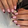 24 Stück Rosa Press-on-Nägel Kunst Leopardenmuster Französisch Lang Mandel Form Falsche Nagelspitzen Fertig Tragbar Schleife Kirsche Design Falschnagel Set