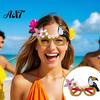 Summer Party Sunglasses Hawaiian Tropical Glasses, Glitter Felt Beach Pool Eyeglasses, Accessories Ocean Luau Style Eyewear for Photo Booth