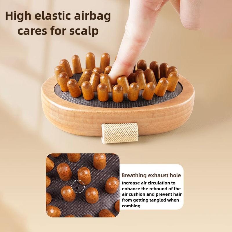 Kropps anti-cellulittbørste beroligende eterisk treolje Spa Luftpute Massasje Hår Kam Hodebunn Massasjebørste Kroppsmassasjeapparat