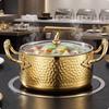 Individual Pot Hammered with Glass Lid Sturdy for Home