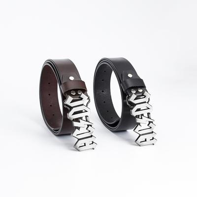 Zinc Alloy Belt, Whole Two-layer Cowhide Belt, Retro Casual Western Denim Belt, Nightclub Model