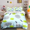 Tennis Racket and Ball Print Bedding Duvet Cover Set (1*Duvet Cover 2*Pillowcases, Without Duvet Insert)