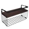 2 Set Wall Mounted Storage Shelves Bathroom Metal Wire Rustic Floating Shelf for Kitchen Office