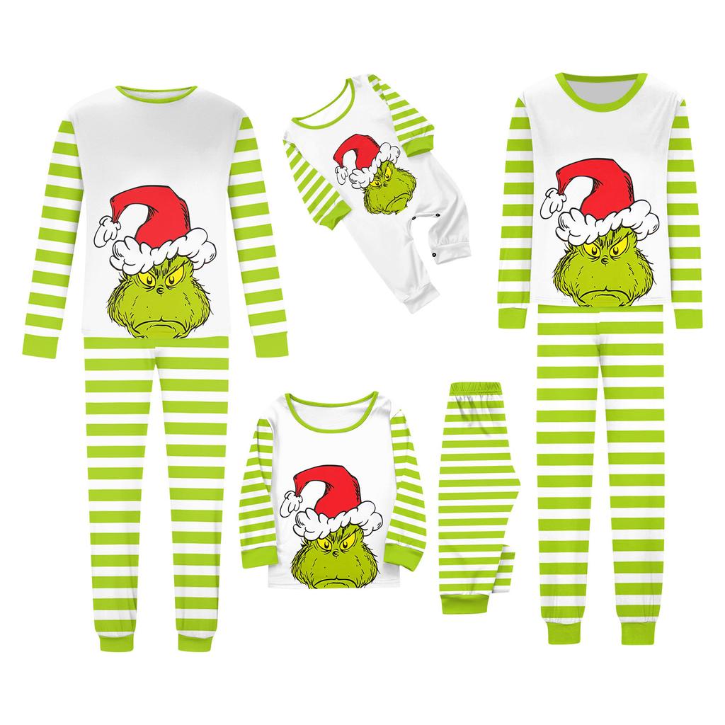 Parent-child Christmas Print Home Suit Long-sleeved Top And Pants