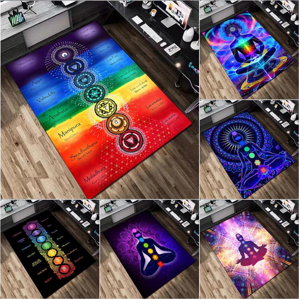Chakras Rug - Home Carpet Office Decorative Carpet For Living Room Bedroom Door Mat Floor Rug Computer Chair Area Rug