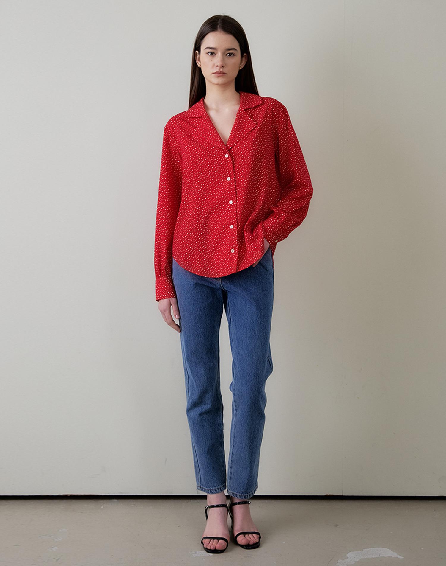 G Mar Dot Blouse Red Dot Blouse Red Free