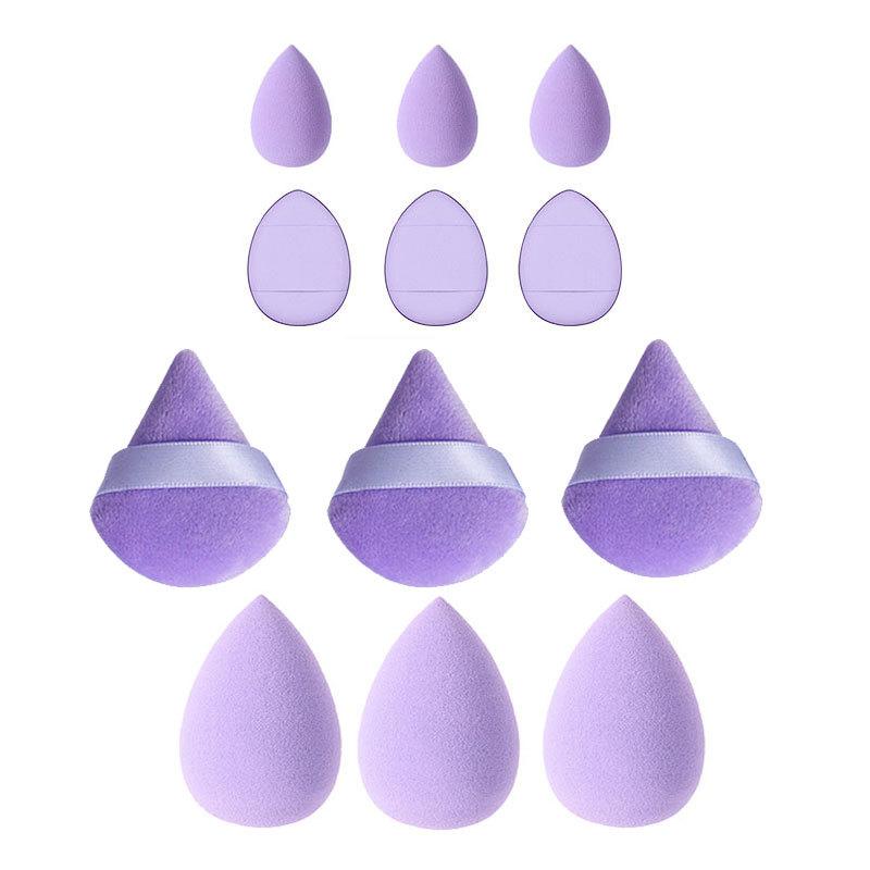12-Piece All-Purpose Makeup Sponge Set, Made of 3 Loose Powder Puffs, 3 Mini Air Cushion Puffs, 3 Beauty Eggs and 3 Mini Beauty