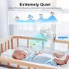 Portable Clip Fan with LED Lights Desk Fan 5 Speed Quiet Rechargeable Mini Table Fan, 360° Rotate Personal Cooling Fan for Home Office