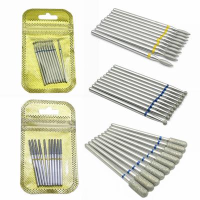 10pc/set Nail Drill Bit Rotary Bits Daimond Nail Polisher For Electric Manicure Machine Milling Cutter Bur Nail Art Tool Accessories