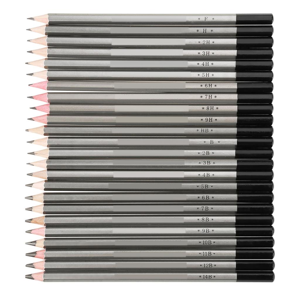 24Pcs Sketch Art Graphite Drawing Pencil NOn Toxic Colored Paint Pencil 9H 14B
