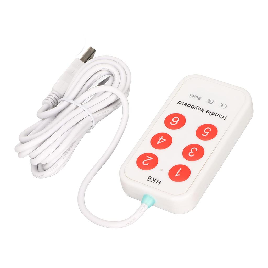 Programmable Multifunction Mechanical Gaming Macro USB 6 Key Handheld Switch Controller for Hospital Image Scanning Keypad, Keypad, Keypad,