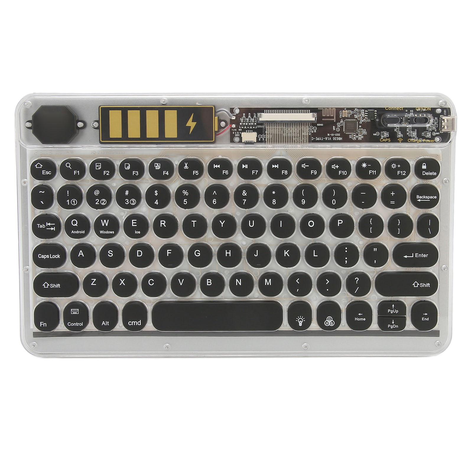 

Беспроводная Bluetooth-клавиатура с красочной подсветкой, классная 10-дюймовая аккумуляторная для телефона, ноутбука, планшета, черная чёрный