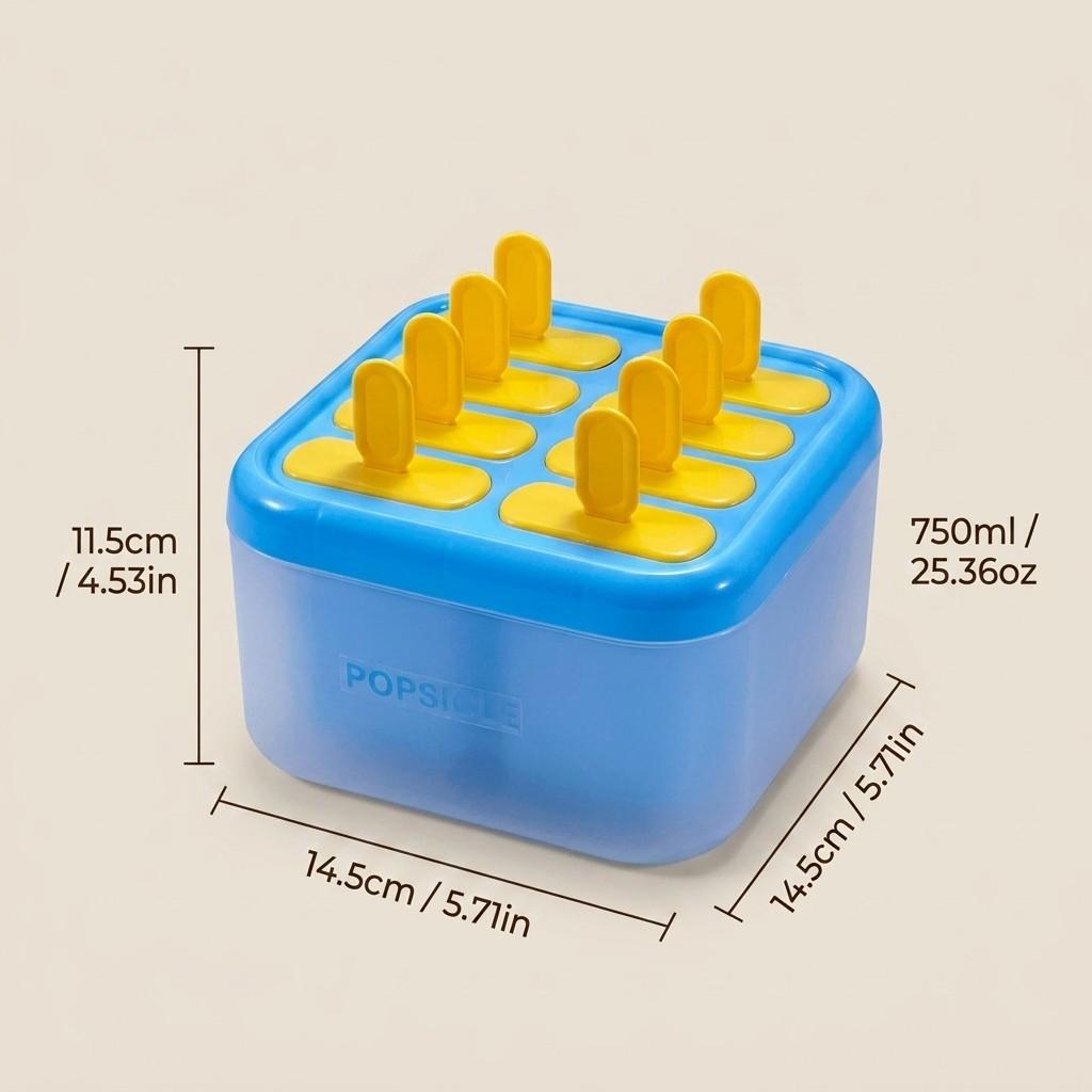 Plastic Popsicle Molds 8 Grids DIY Ice Pop Maker With Lid Reusable Sticks Easy Release Ice Cream Mold Ice Tray For Kids Kitchen