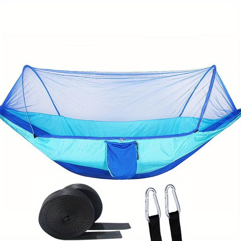 

2-In-1 Camping Hammock With Mosquito Net 1.6lbs Ultralight Parachute Nylon Hanging Bed For Outdoor Survival Travel Backyard синий