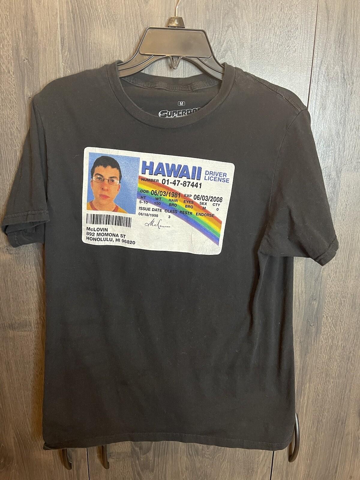 Superbad McLovin Graphics Mens Black T-shirt Size Medium Unisex T-Shirt XXXL