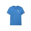 Letter Print Round Neck Short Sleeve T-Shirt Men Tops Blue F11M128117F-RB
