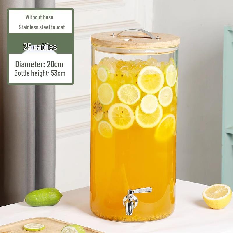 Glass Beverage Dispenser: High-Temperature Resistant Lemonade, Tea, and Juice Container