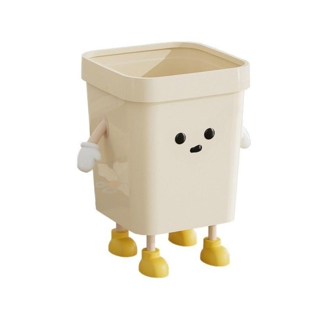 Storage Bin Trash Can Food Waste Plastic Wastebasket Lightweight Square Garbage Can  Kitchen