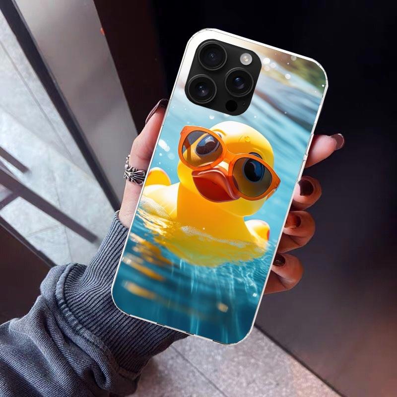Rubber Ducks Swimming Pool Phone Case For iPhone 17 Air 16 15 Pro Max 14 Plus 13 Mini 12 11 Cover 7 8 SE Silicone Shell Print Fu