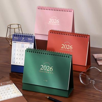 **2026 Minimalistischer Tischkalender & Planer - Einfarbig, Heißfolienprägung**