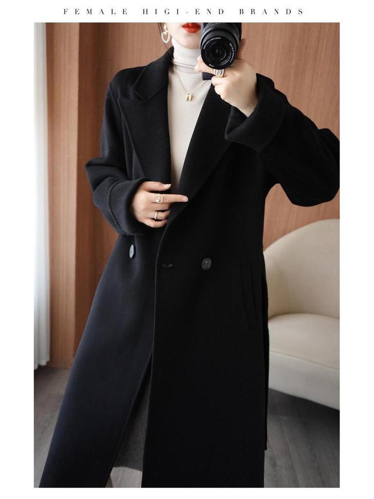 Elegant Mid-Length Women's Wool Coat - Autumn/Winter 2025 Collection