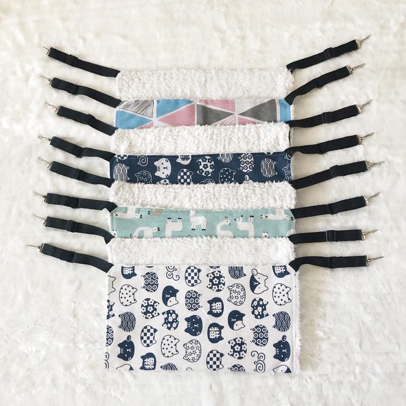 Adjustable Canvas & Plush Cat Hammock for Cage, Spring/Autumn