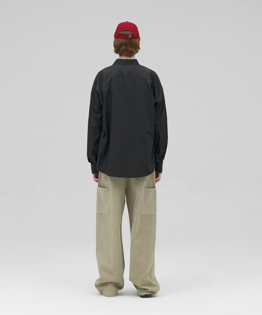STENDS [M~4Xl] Flow Cotton Shirt_Deep Charcoal