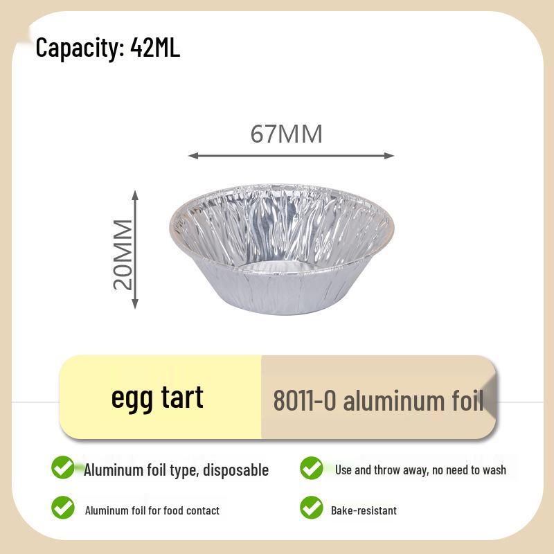 Disposable Aluminum Egg Tart Baking Cups - Tin Foil Trays for Oven and Household Use 30 pieces